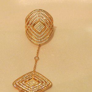 18k Pink Gold  Diamond Slave Ring Bracelet